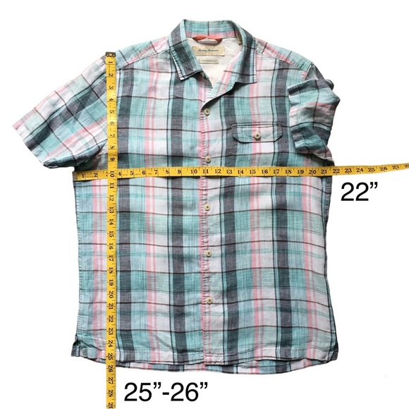Tommy Bahama linen island modern fit mens short sleeve collar button shirt small - Picture 2 of 10